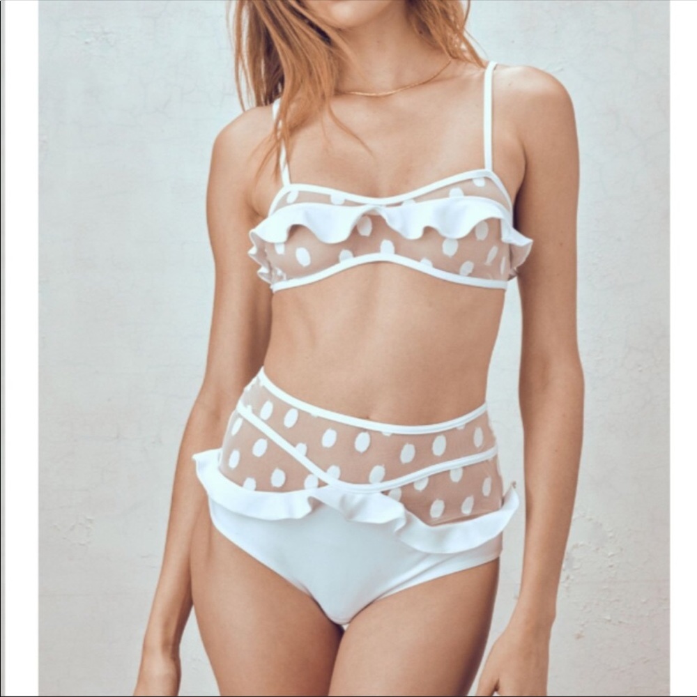 For love and lemons clementine dot ruffle bralete